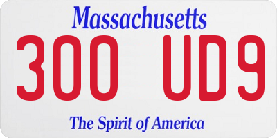 MA license plate 300UD9