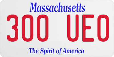MA license plate 300UE0