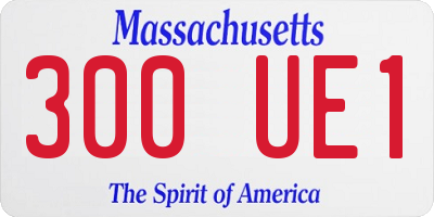 MA license plate 300UE1