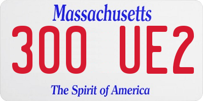 MA license plate 300UE2