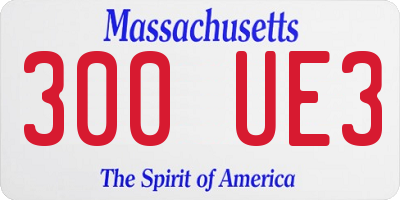 MA license plate 300UE3