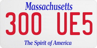MA license plate 300UE5