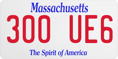 MA license plate 300UE6