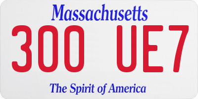 MA license plate 300UE7