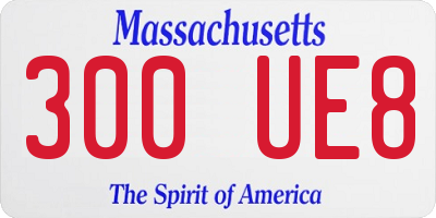 MA license plate 300UE8