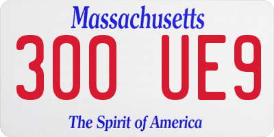 MA license plate 300UE9