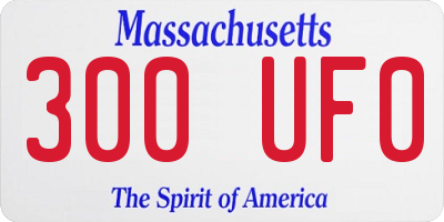 MA license plate 300UF0