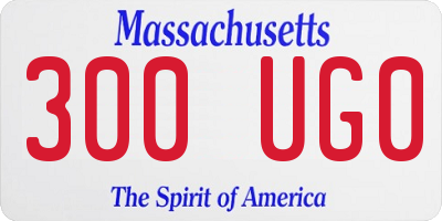 MA license plate 300UG0