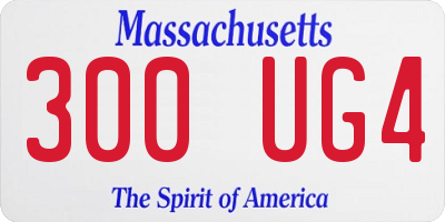 MA license plate 300UG4