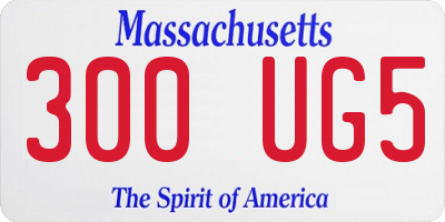 MA license plate 300UG5