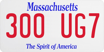 MA license plate 300UG7