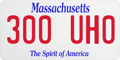 MA license plate 300UH0