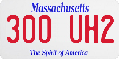 MA license plate 300UH2