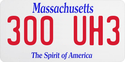 MA license plate 300UH3