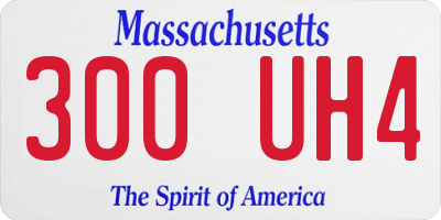 MA license plate 300UH4