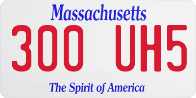 MA license plate 300UH5
