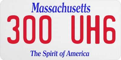 MA license plate 300UH6