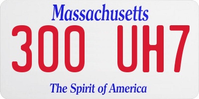 MA license plate 300UH7