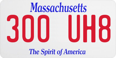 MA license plate 300UH8