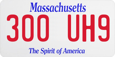 MA license plate 300UH9