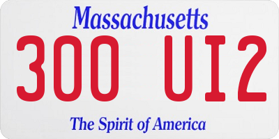 MA license plate 300UI2