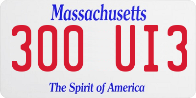 MA license plate 300UI3