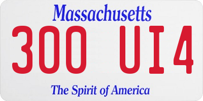 MA license plate 300UI4