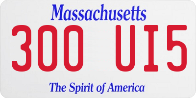 MA license plate 300UI5