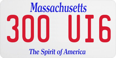 MA license plate 300UI6