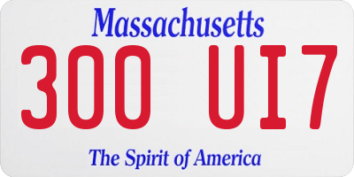 MA license plate 300UI7