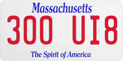 MA license plate 300UI8