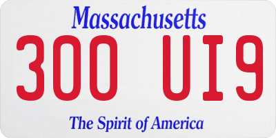 MA license plate 300UI9