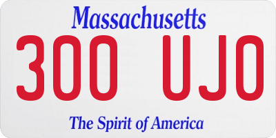 MA license plate 300UJ0