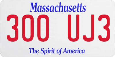 MA license plate 300UJ3