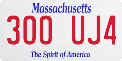 MA license plate 300UJ4