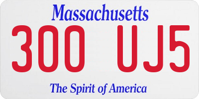 MA license plate 300UJ5