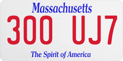 MA license plate 300UJ7
