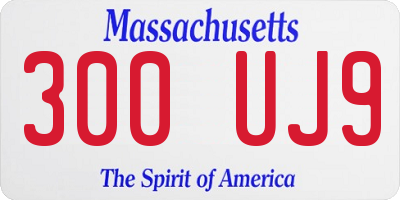 MA license plate 300UJ9