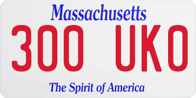 MA license plate 300UK0