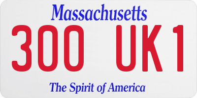MA license plate 300UK1