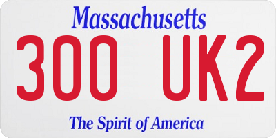 MA license plate 300UK2