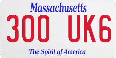 MA license plate 300UK6