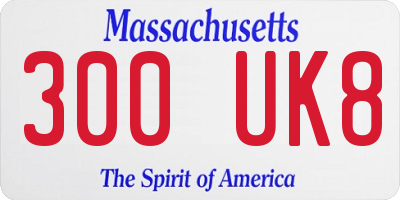 MA license plate 300UK8