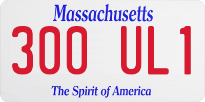 MA license plate 300UL1