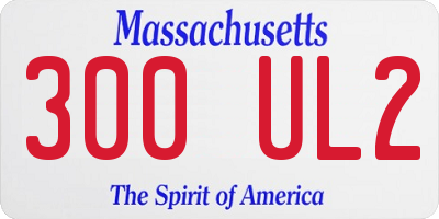 MA license plate 300UL2
