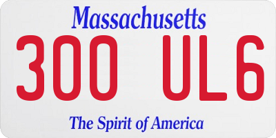 MA license plate 300UL6
