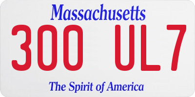 MA license plate 300UL7
