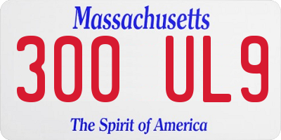 MA license plate 300UL9
