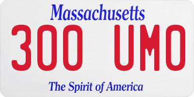MA license plate 300UM0