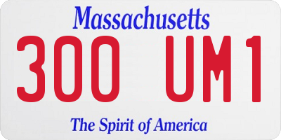 MA license plate 300UM1